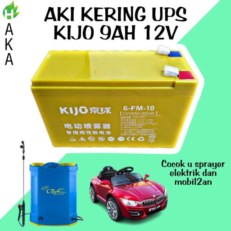 AKI KERING UPS BATRAI SPRAYER ELEKTRIK MOBIL MOBILAN KIJO 9AH 12V/ AKI SPRAYER ELEKTRIK/ BATERAI SPR