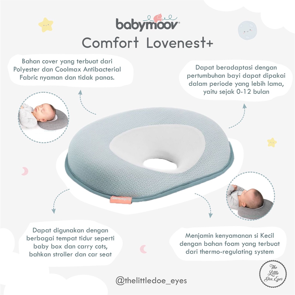 Babymoov Comfort Lovenest+ Plus - Bantal Anti Peang Bayi