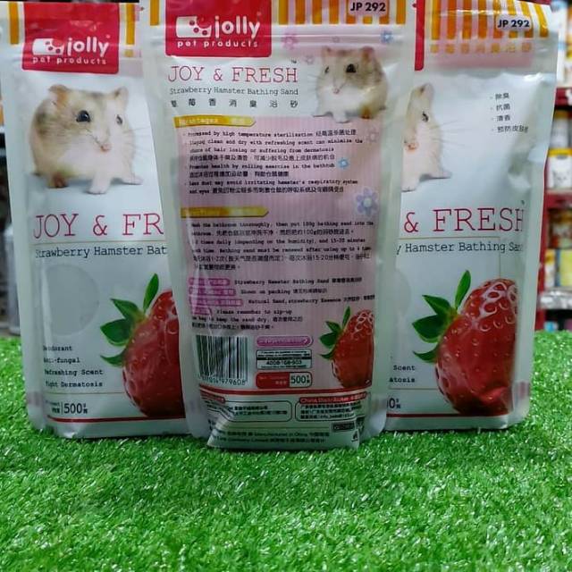 Pasir Mandi Hamster 500gr Jolly Hamster Bathing Sand Strawberry JP 292