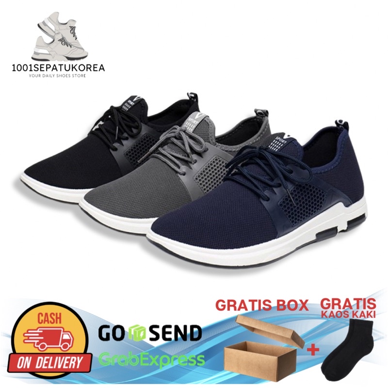 1001 IMPORT SEPATU SNEAKERS PRIA SPORT V TALI  !!! - 3 WARNA