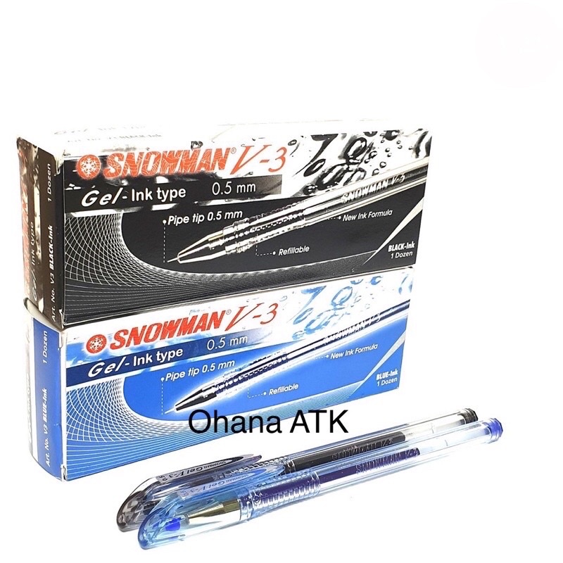 

[ISI 12] Pulpen Snowman V3 Pen gel 0.5mm Bulpen Bolpoin