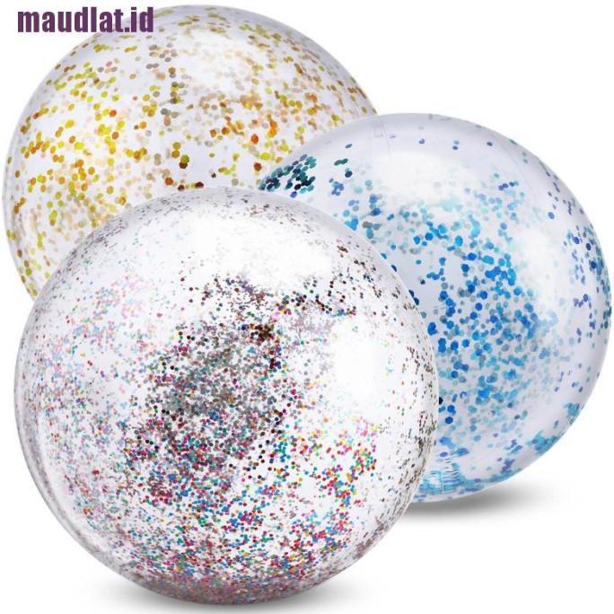 (Dlat) Mainan Bola Pantai Tiup Aksen Glitter Untuk Anak Laki-Laki / Pe Rereynarina