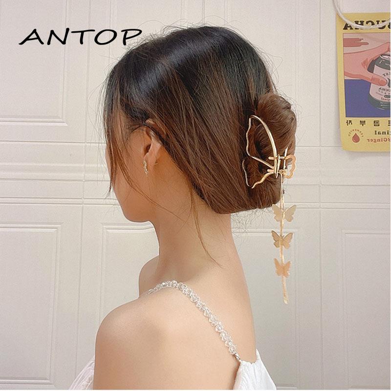 Butterfly Jepit Rambut Bentuk Kupu-Kupu Bahan Metal Ukuran Besar