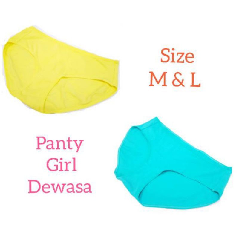 Celana  Dalam Wanita Panty Girls Satuan 1 pcs / 3pcs Box Mika Warna Tosca&amp;Yellow s1