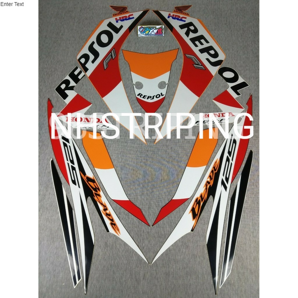 STRIPING LIS STANDAR BODY HONDA BLADE 125 F1 FI TAHUN 2014 REPSOL