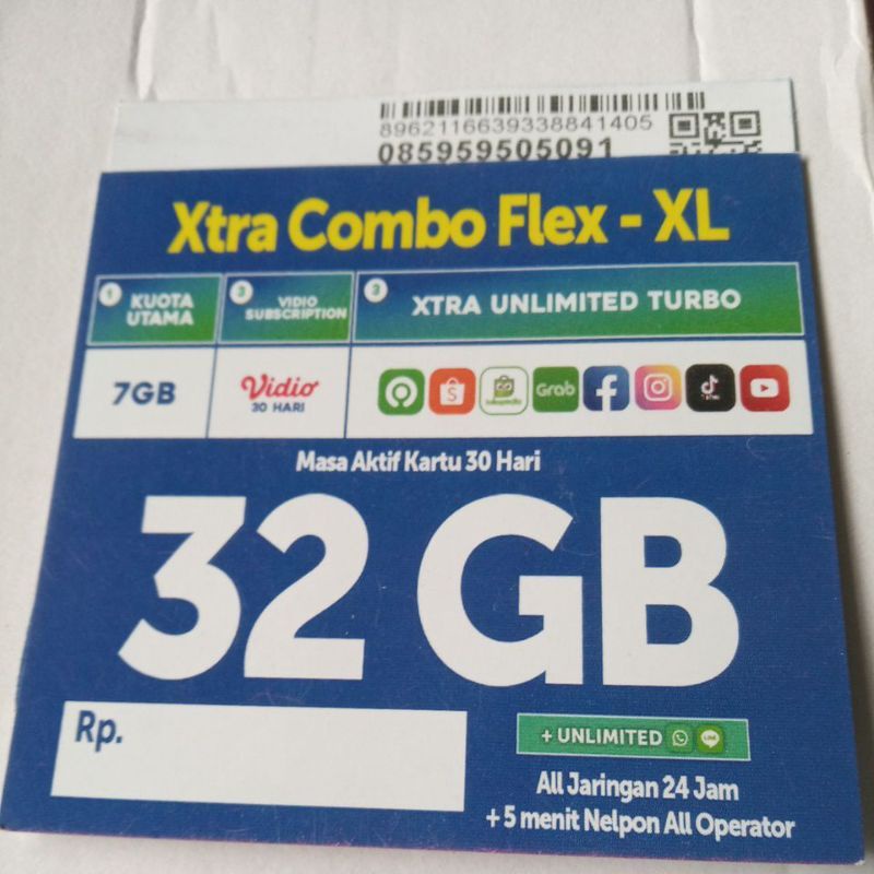 KARTU PERDANA COMBO FLEX XL 32GB(Tinggal Pakai)