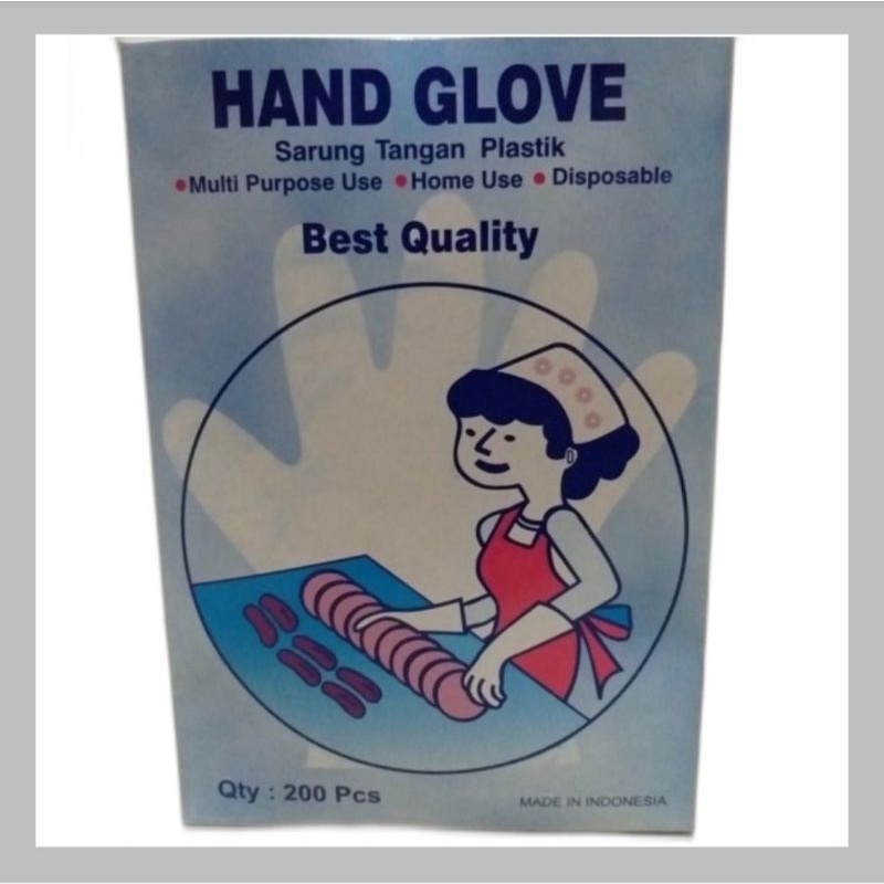 Sarung Tangan Plastik / Sarung  Tangan Hand Glove 200 Lbr