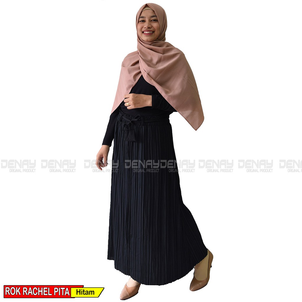 Rok Plisket Import - Bawahan Panjang Wanita Matt Moscrepe Premium Quality - Fashion Muslim