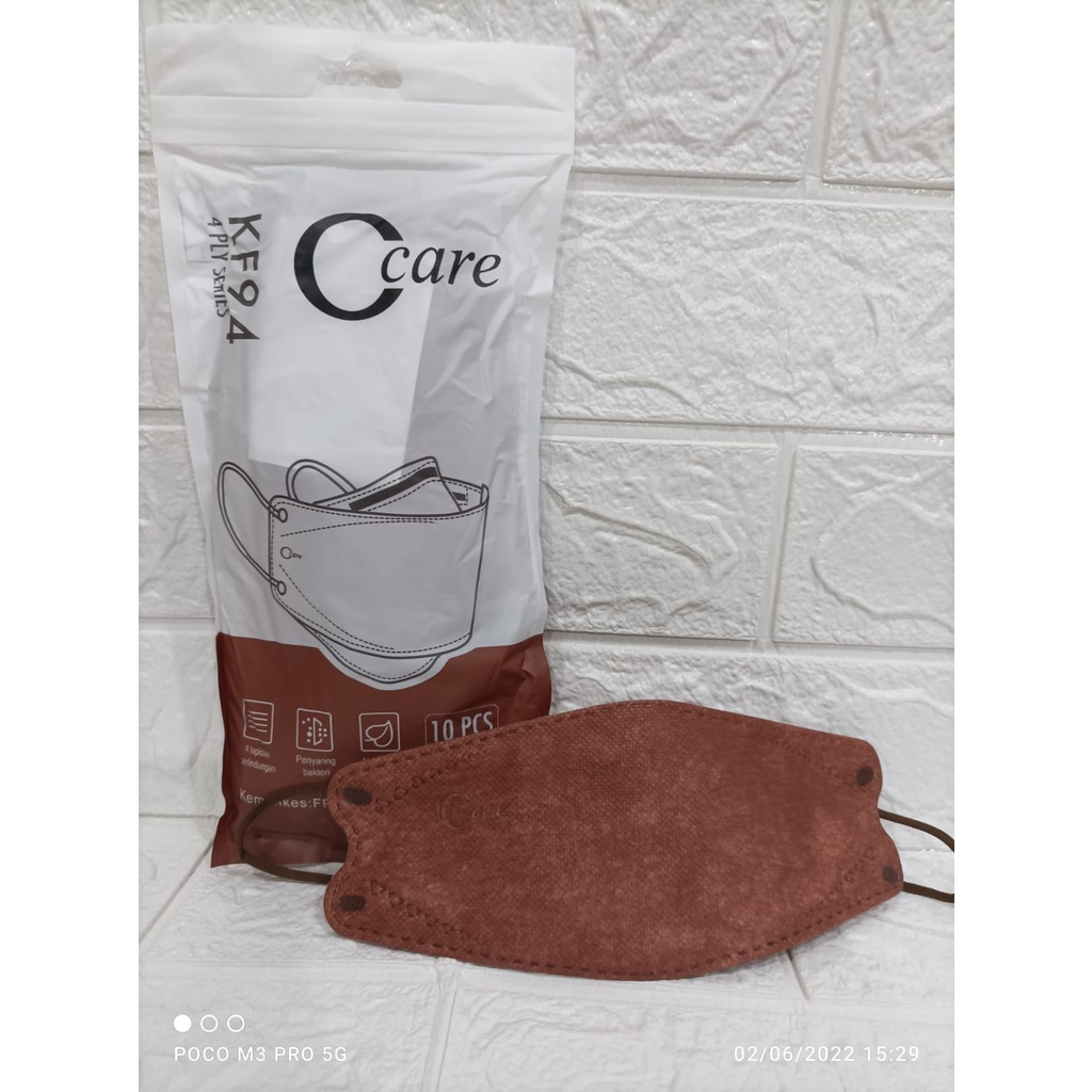 MASKER KF94 MOUSON ISI 10PC Masker KF 94 4ply Masker 4D EVO isi 10pcs-KF94 BROWN 10pc