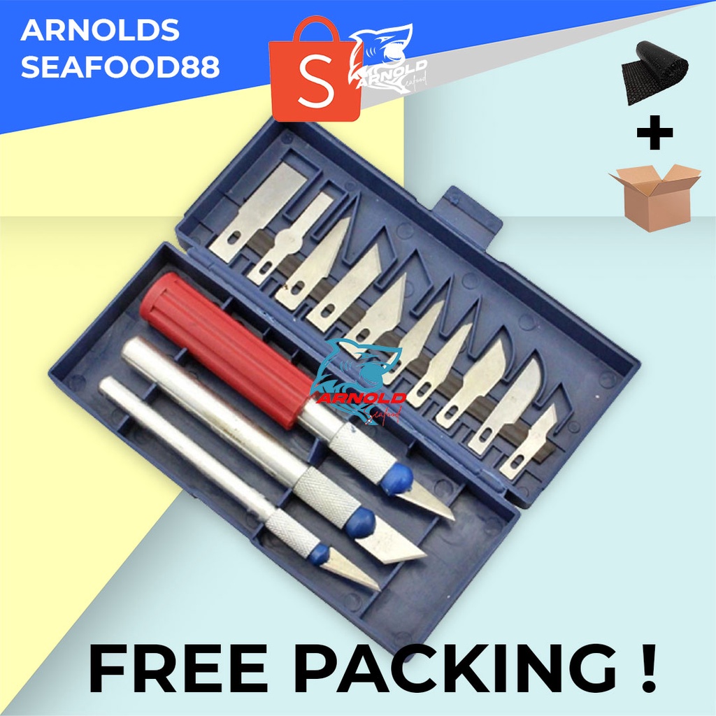 

Set Pisau Ukir Seni 13 in 1 Crafting Art Knife with 3 Handle