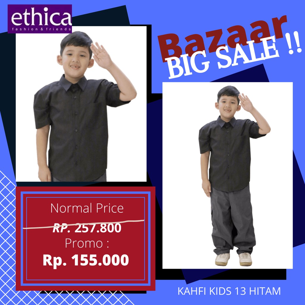 PROMO BIG SALE | STELAN ANAK ETHICA KAHFI KIDS 13 HITAM