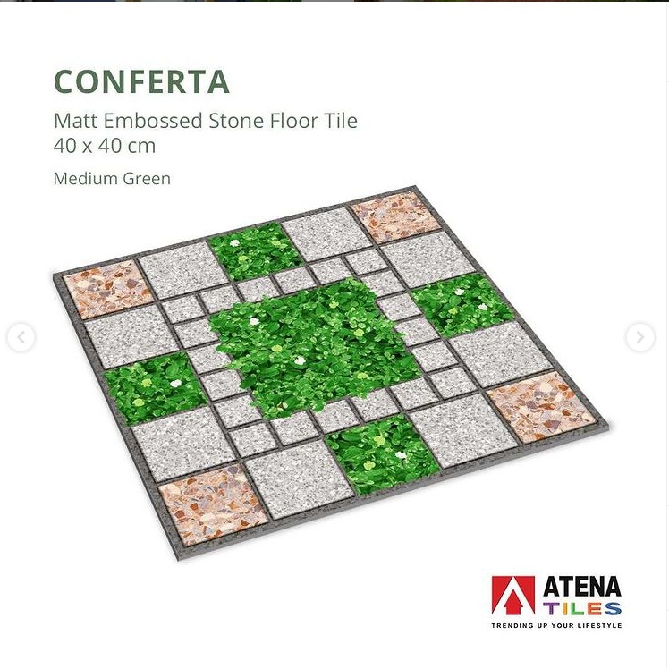 Keramik Matt Motif Rumput Batu 40x40 cm Atena Conferta Matt Embossed Stone