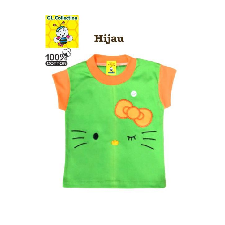 OBRAL! ISI 3PCS! ATASAN BLUS STALI ANAK ALL SIZE 6-12 BULAN BORDIR KITTY 100%KATUN