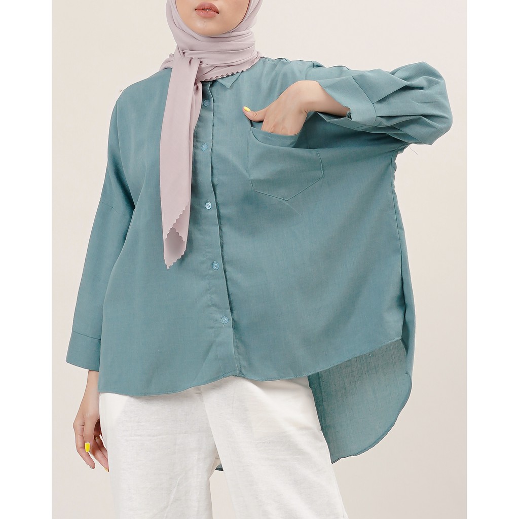 KEMEJA POLOS RAISA KATUN PREMIUM SHIRT BTS B089-Army