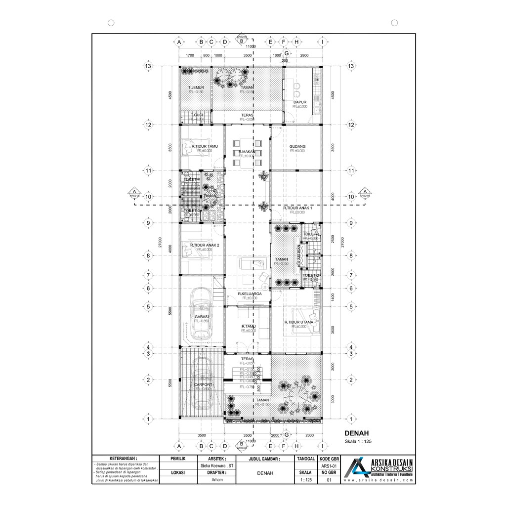 Jual DESAIN RUMAH UK 11 X 27 M Kode 1 204A ARSIKA DESAIN Indonesia Shopee Indonesia