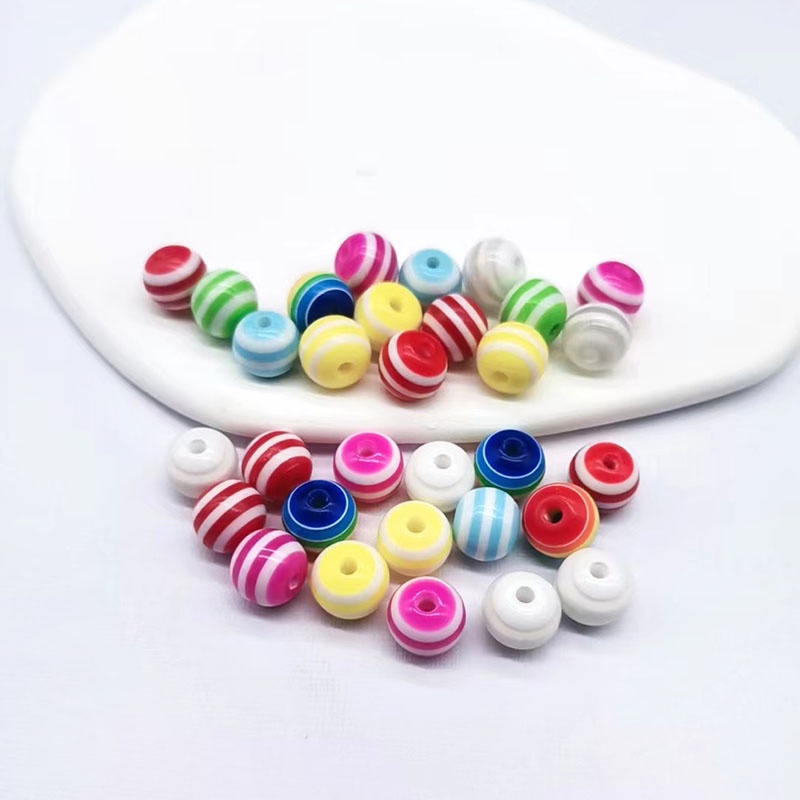 6mm 8mm 10mm Manik-Manik Bola Resin Warna Permen