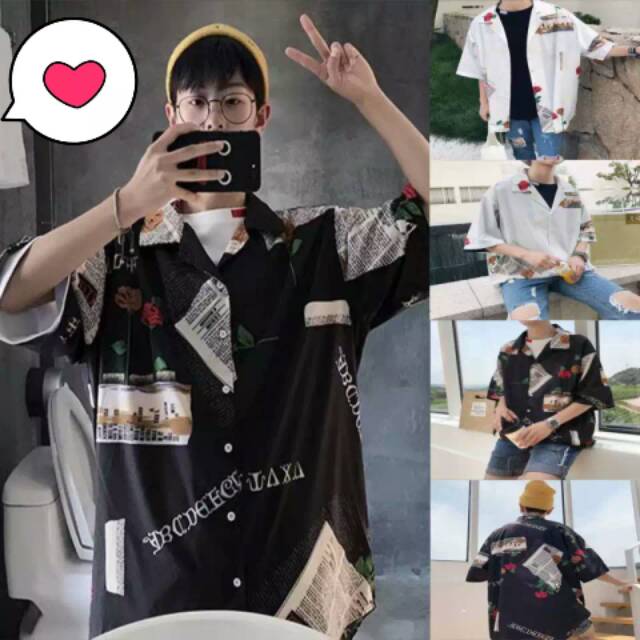 Kemeja Hawai Pria Kemeja Pria Import Gaya Korea Kemeja Cowok