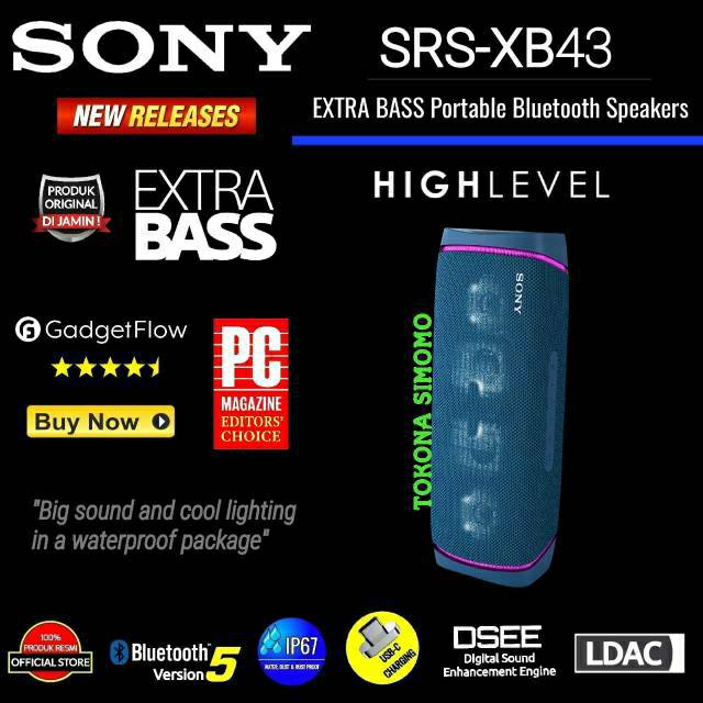 BIG SALE      Sony SRS XB43 / SRS XB 43 EXTRA BASS Portable Bluetooth Speaker