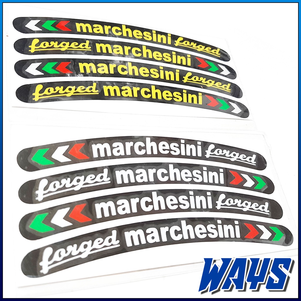 X239 | 4pcs Sticker Stiker Velg Marchesini Variasi Motor Beat Vario Nmax Aerox PCX CBR R15 Ninja GSX