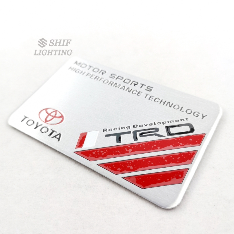 1Pc Stiker Emblem / Badge Bahan Aluminium TRD untuk Mobil Toyota