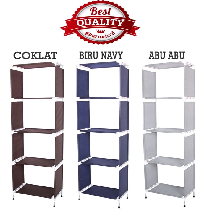 Rak Buku Portable Aluminium Rak Serbaguna 5 Lapis A428