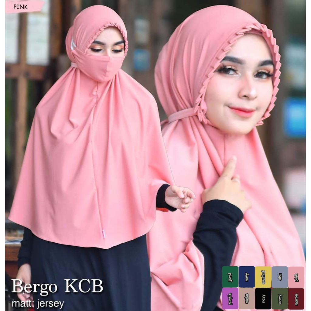 Jilbab Instan Tali Lipit KCB Premium Jahit Tepi Hijab 