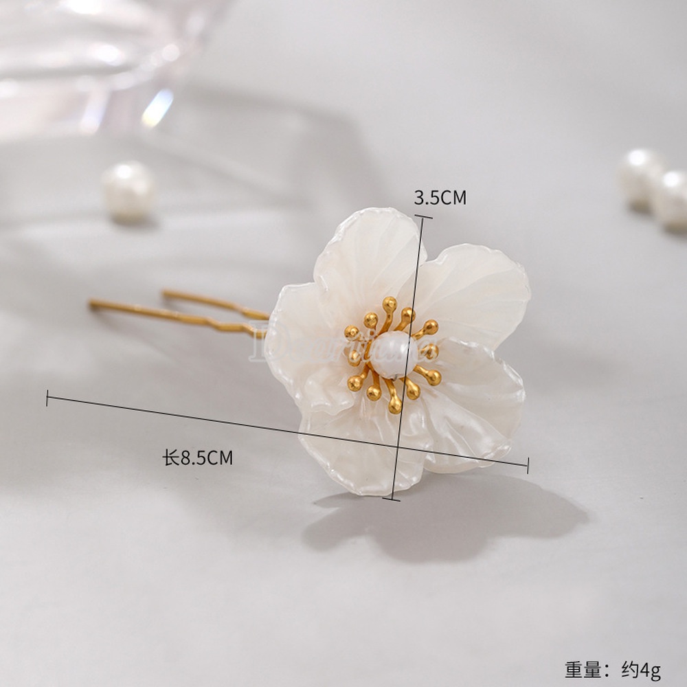 New Style Antique Headgear White Camellia Costume Hairpin