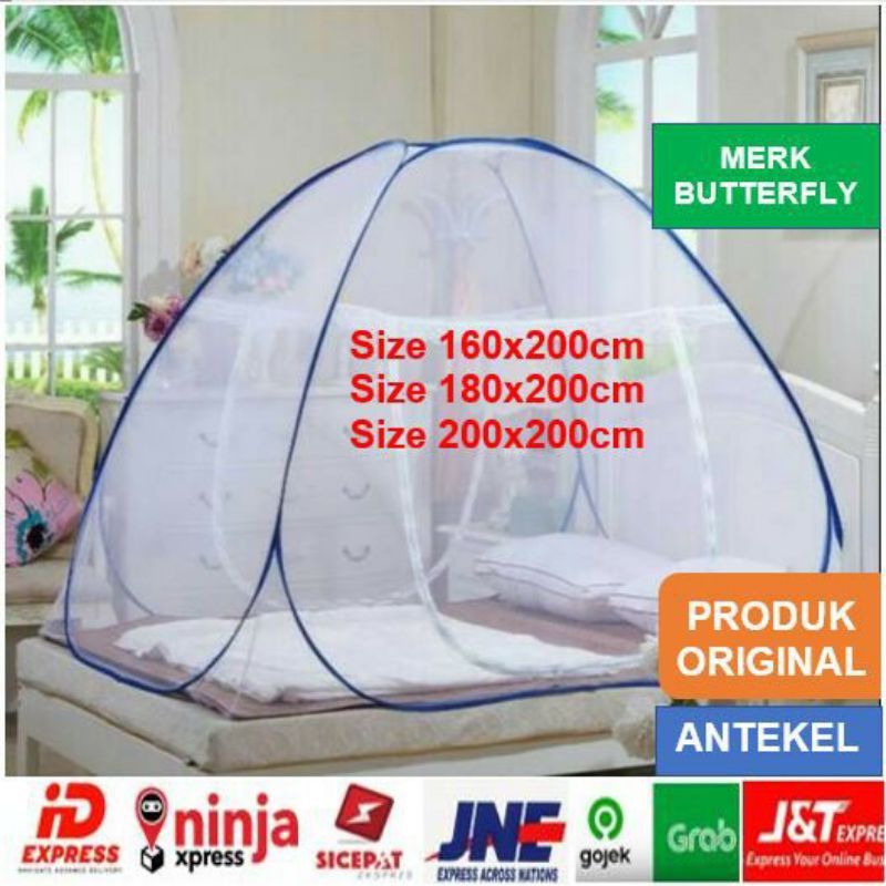 kelambu nyamuk tenda lipat butterfly 200x200 180x200 160x200 120x200 klambu selambu nyamuk
