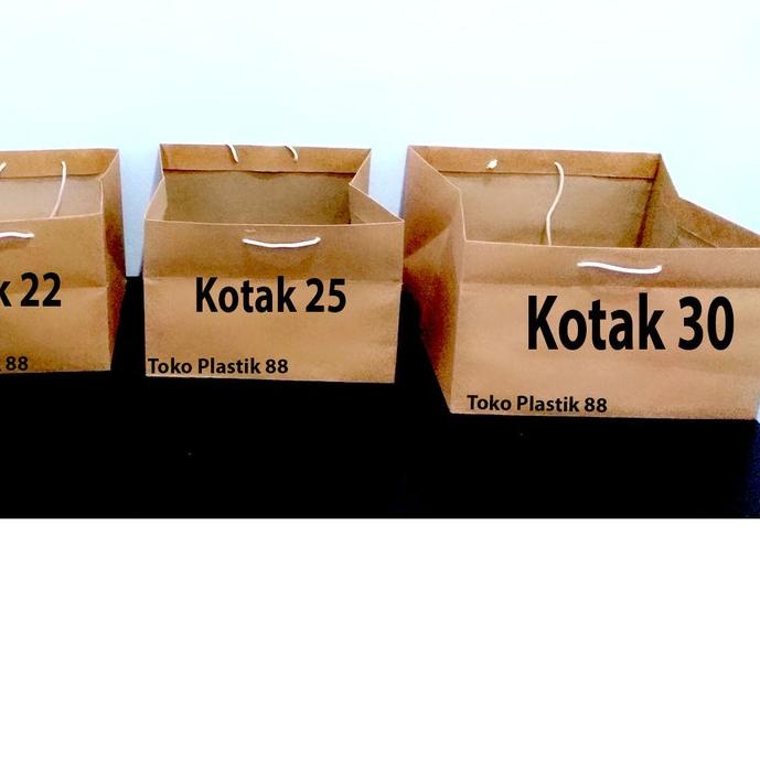 

✫ Paperbag Coklat Polos Size Kotak 20 ♛