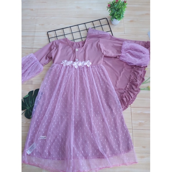 Gamis tile renda anak