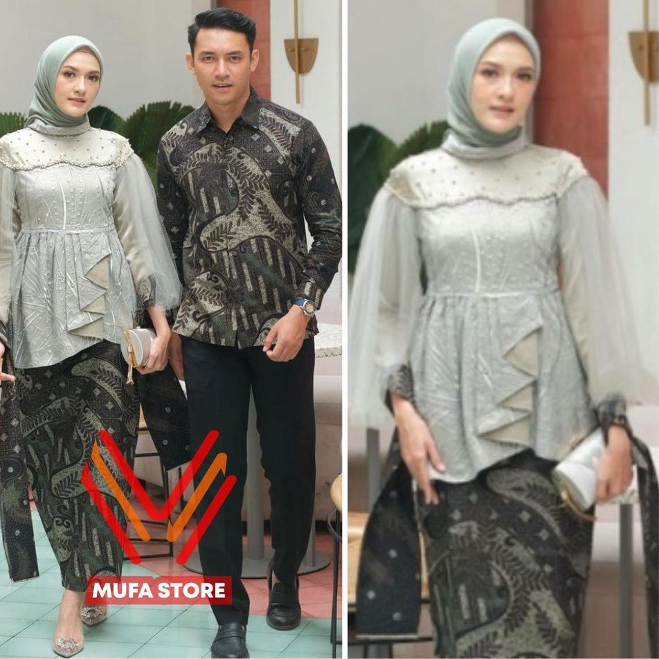Harga Murah.. Batik Couple Kebaya Modern Kebaya Wisuda Tunangan Lamaran Baju Kondangan Terbaru 2022