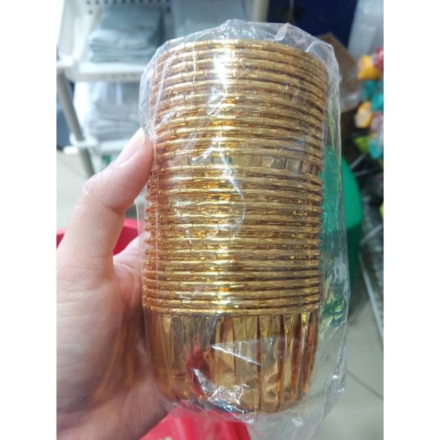 

Cake case / cup cake / alas kue warna emas isi 25 pcs