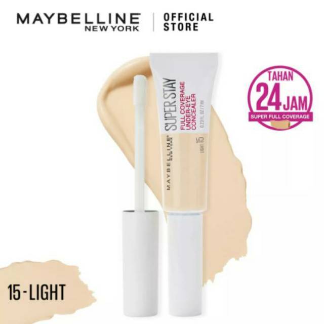 BPOM EXP juni 2022. 7ml. Shade Light Maybelline Concealer Superstay 24H Full Coverage Face Make Up