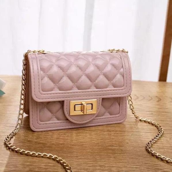 Serbu Spesial Tas Selempang Polos Jelly Glossy T111 Slingbag Import Real Pict