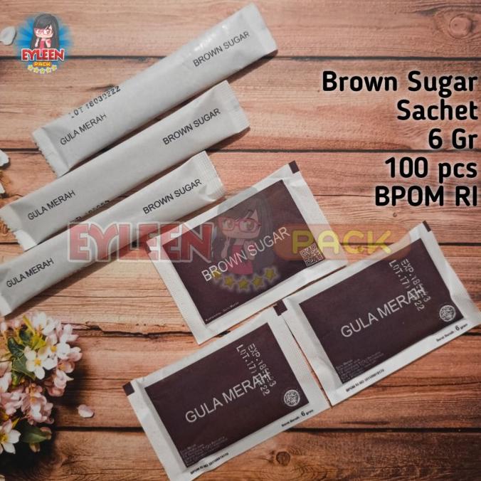 

[[COD]] Brown Sugar Sachet / Gula Aren / Gula Merah Isi 100 pcs BERMUTU Kode 734