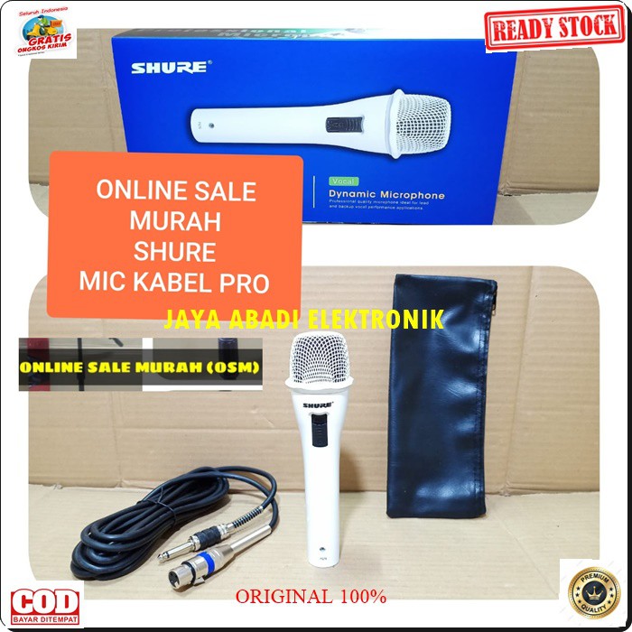 G87 SHURE legendary Mic kabel Microphone cable mik karaoke vocal vokal audio sound system pengeras suara pro profesional mikrophone dynamic legendaris white putih musik G87  BISA SEGALA JENIS AUDIO SYSTEM  TERBUAT DARI BESI METAL  Langsung nyala tanpa bat