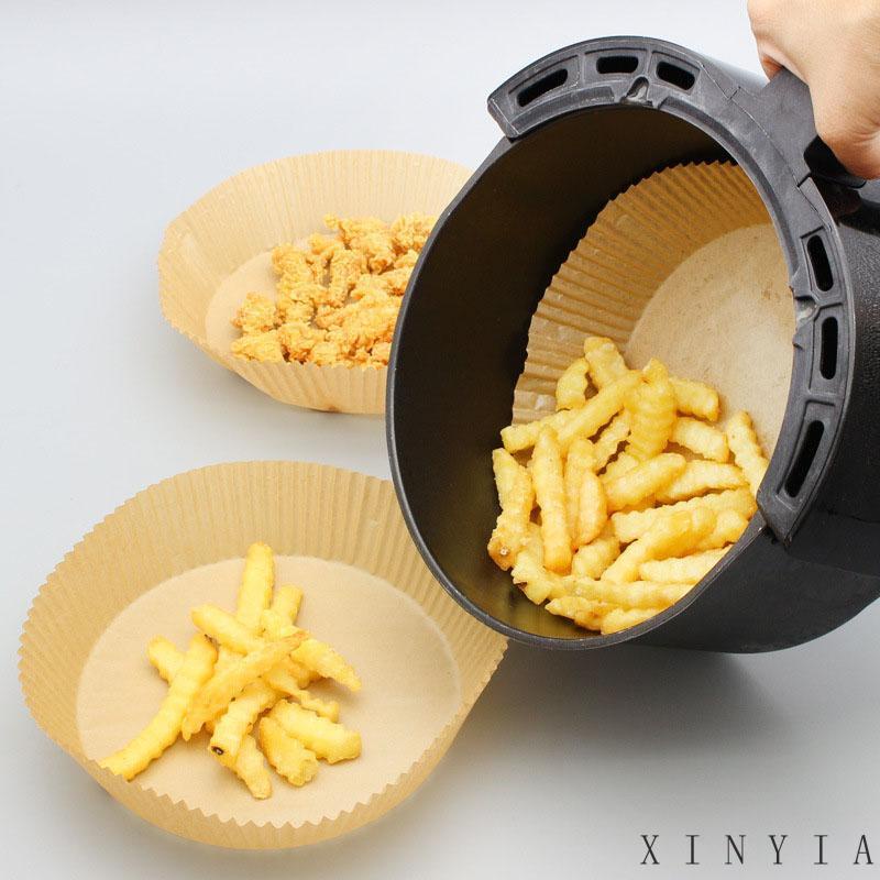 50pcs Kertas Alas Air Fryer Sekali Pakai Tahan Minyak Anti Lengket