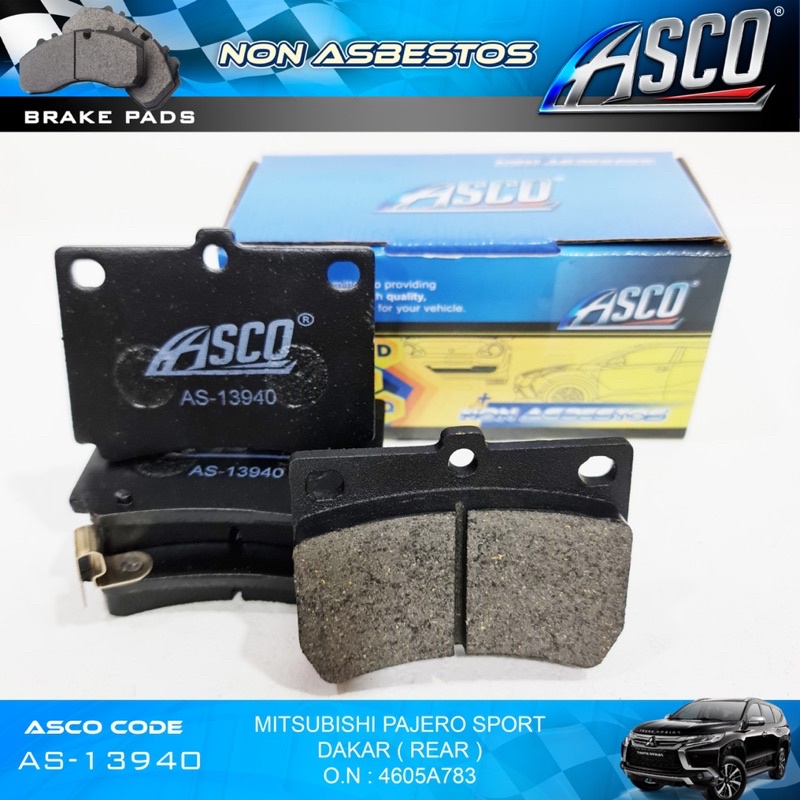 Brake Pad Kampas Rem Belakang Set Pajero Sport Alltype ASCO AS-13940