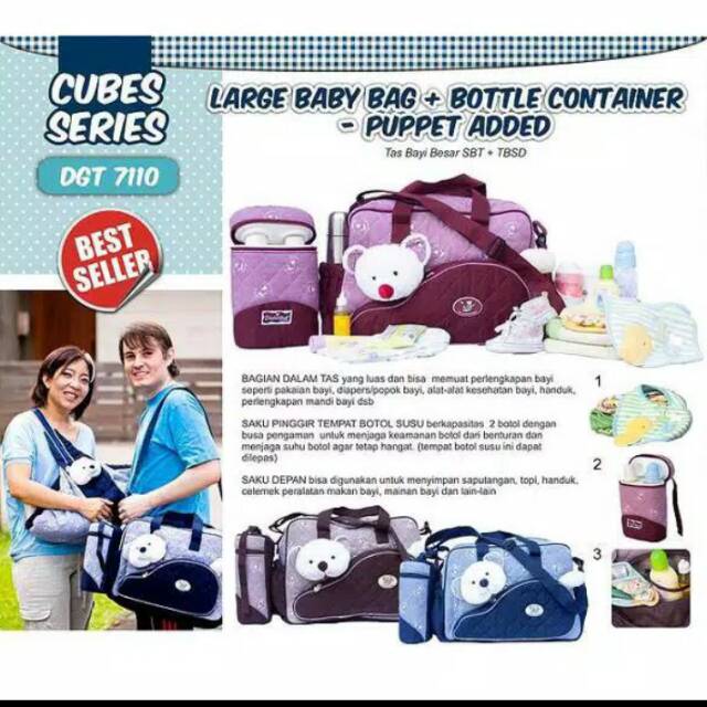 Tas Bayi Dialogue Baby Besar Boneka + Tas Botol