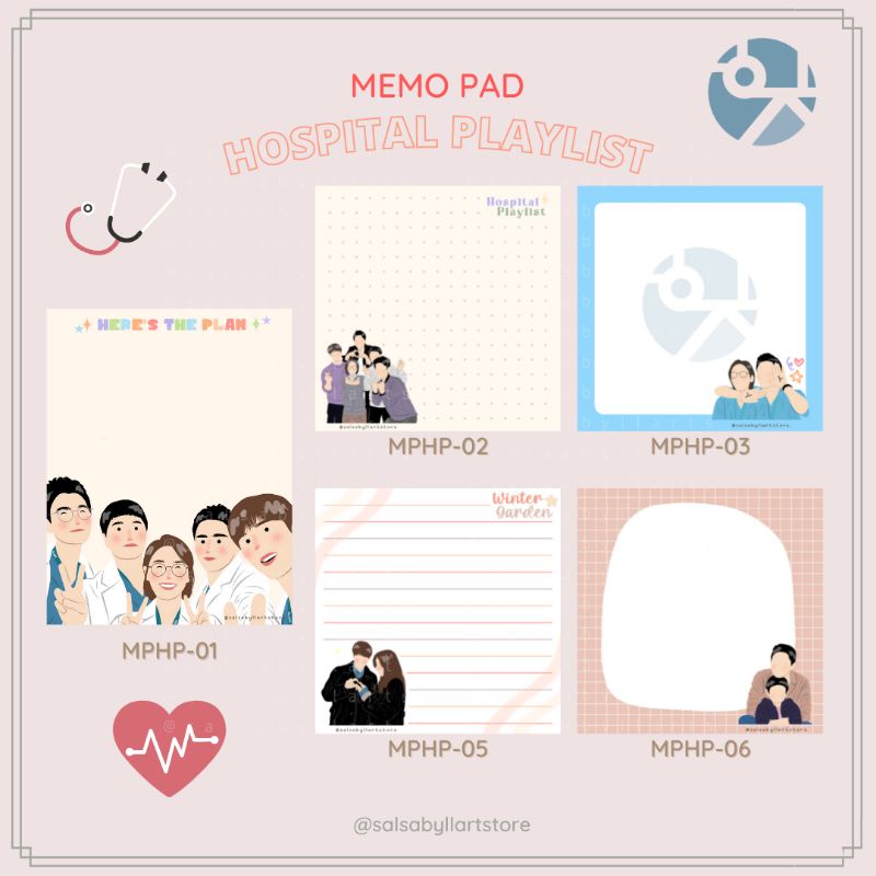 

Memo Pad Hospital Playlist kdrama series || salsabyllartstore