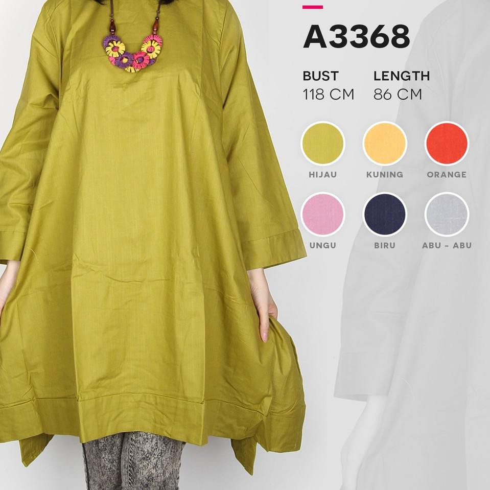 Model Baru Maliju Tunik Jumbo Polos Waka Katun Slub - A3368