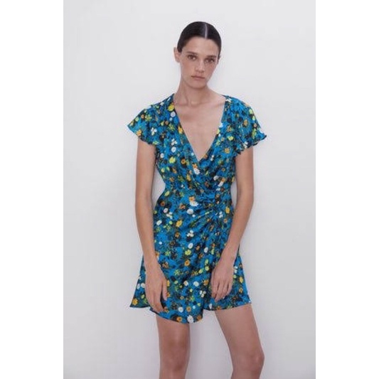 dress silk zara printed floral