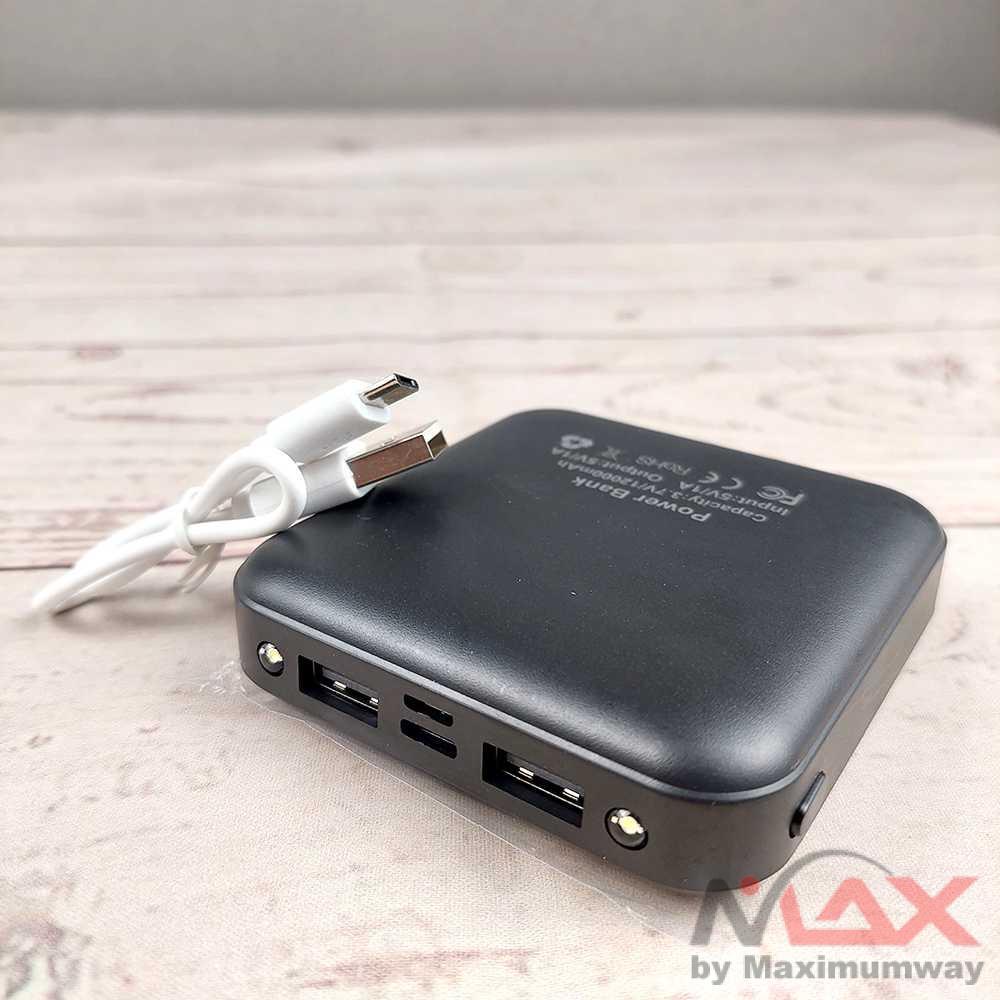 ALLPOWERS Mini Power Bank 12000mAh Dual Input USB Type C Atau Micro USB, POLIMER Battery Anti kebakaran Aman LIPO Batre Mini Power Bank For Xiaomi Mi Powerbank Pover Bank Charger Dual Usb Ports External Battery Poverbank Portable