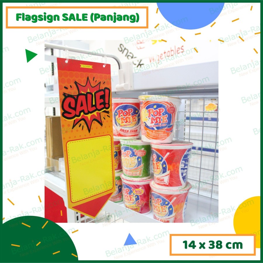 

Flagsign SALE (Panjang) Kertas Promo Flagsign Vertikal 1 Pack isi 6lembar