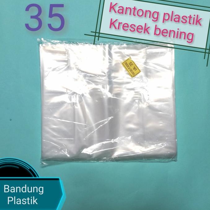 

Produk Terbaik] kantong plastik Kresek PE bening diamond Ukuran 35 plastic bag