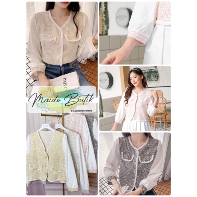 TOP TWEED // BLOUSE IMPORT PREMIUM // BLAZER TWEED BANGKOK