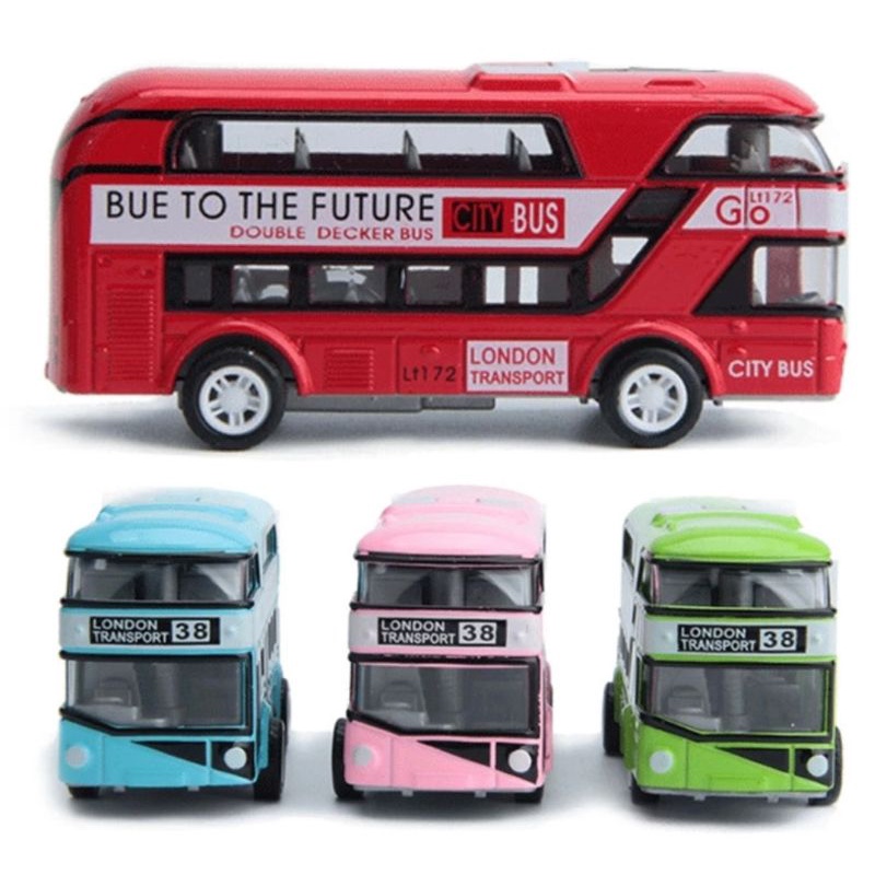 Mainan Mobil Mobilan Modern City Diecast Miniatur Bus Tingkat