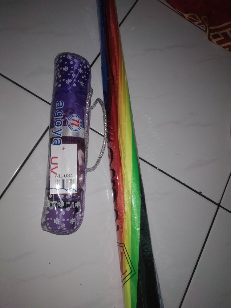 Payung Pelangi 16 Jari Rainbow Umbrella Jumbo - Payung Golf Besar
