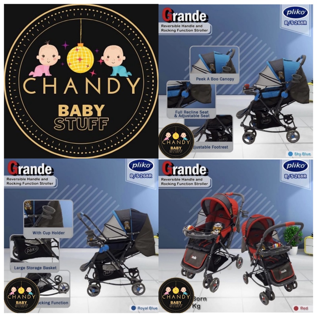 STROLLER BABY PLIKO GRANDE 268R KERETA BAYI MULTIFUNGSI 4IN1