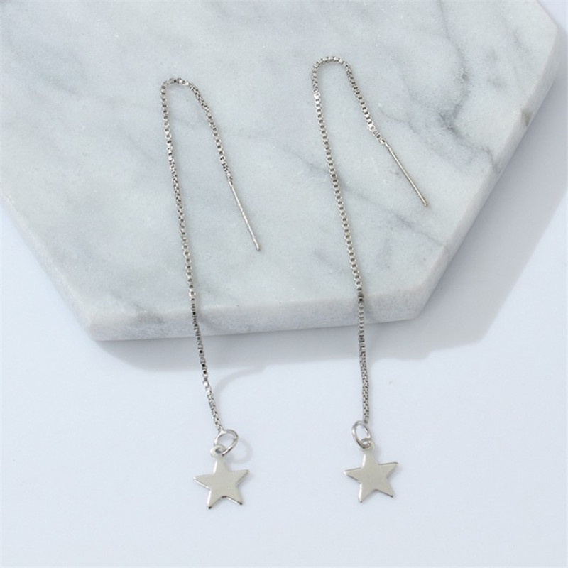 COD❤2Pcs Anting Korea Wanita Panjang Model Tusuk Tindik Rantai Rumbai Earring Perhiasan Fashion Tri